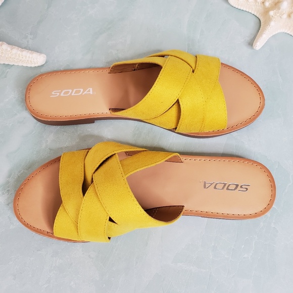 NEW Yellow Soda Slip on Sandals - Picture 5 of 7